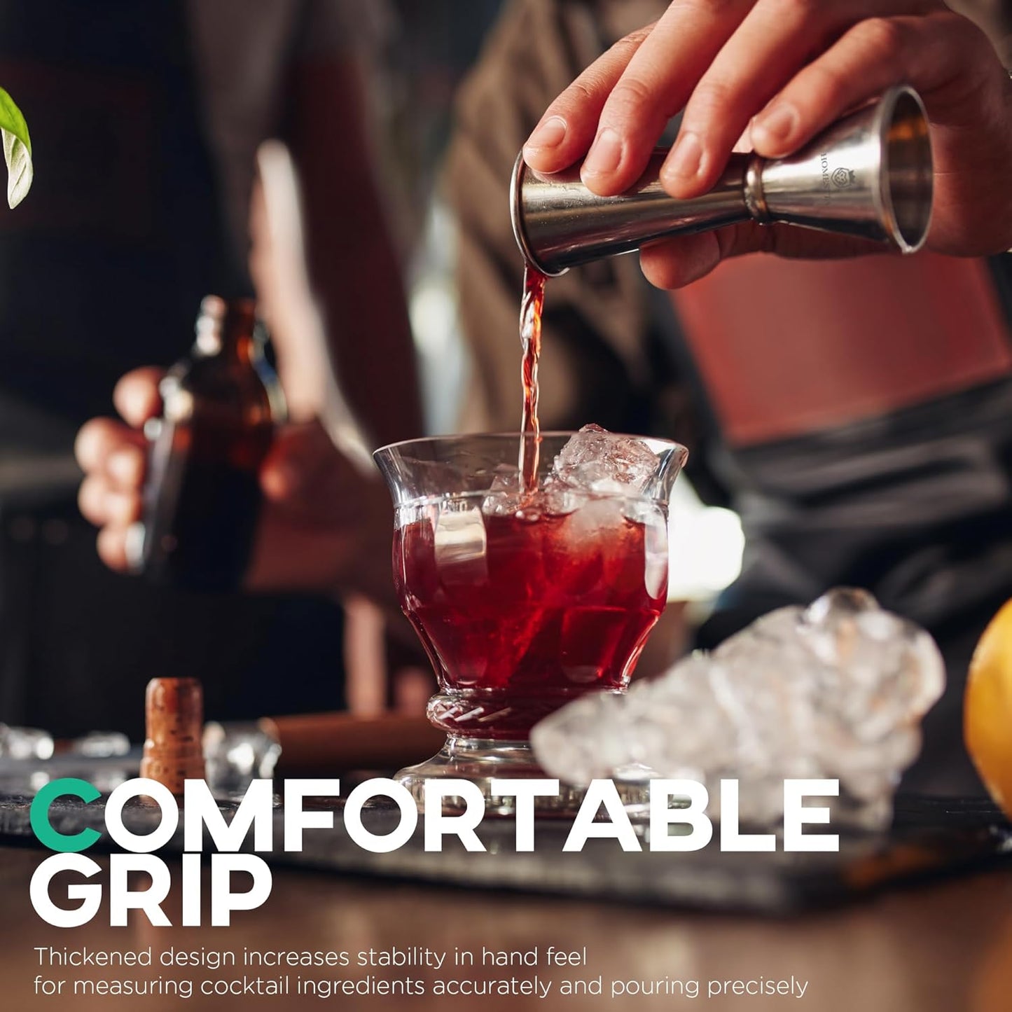 Premium Japanese Cocktail Jigger - 2 OZ 1 OZ Double Bartending Jigger, Shot Measure Jiggers, 304 Stainless Steel with Measurements - Bar Jigger Bartender Tool Accessories - Silver